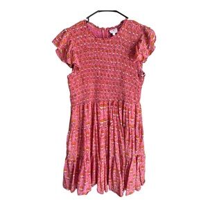 Pink Cap Sleeve Smocked Mini Sundress